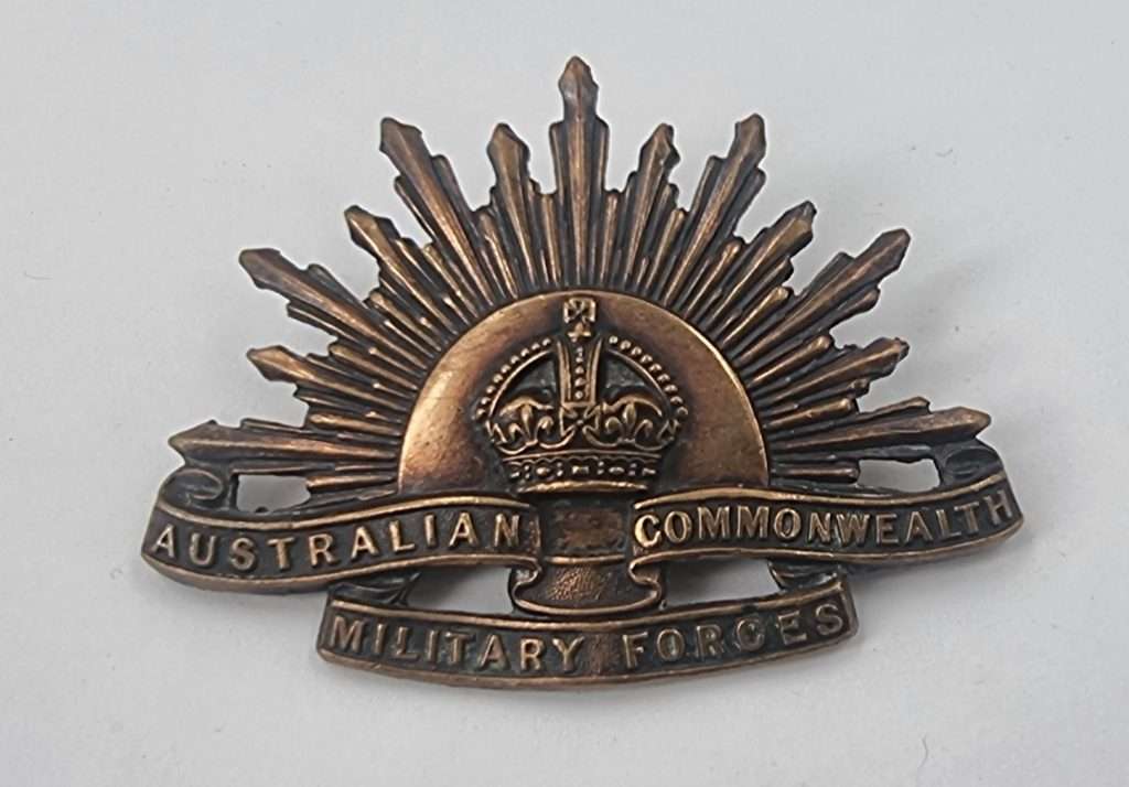 Australian Commonwealth Military Forces Rising Sun Hat Badge KC - Trade ...