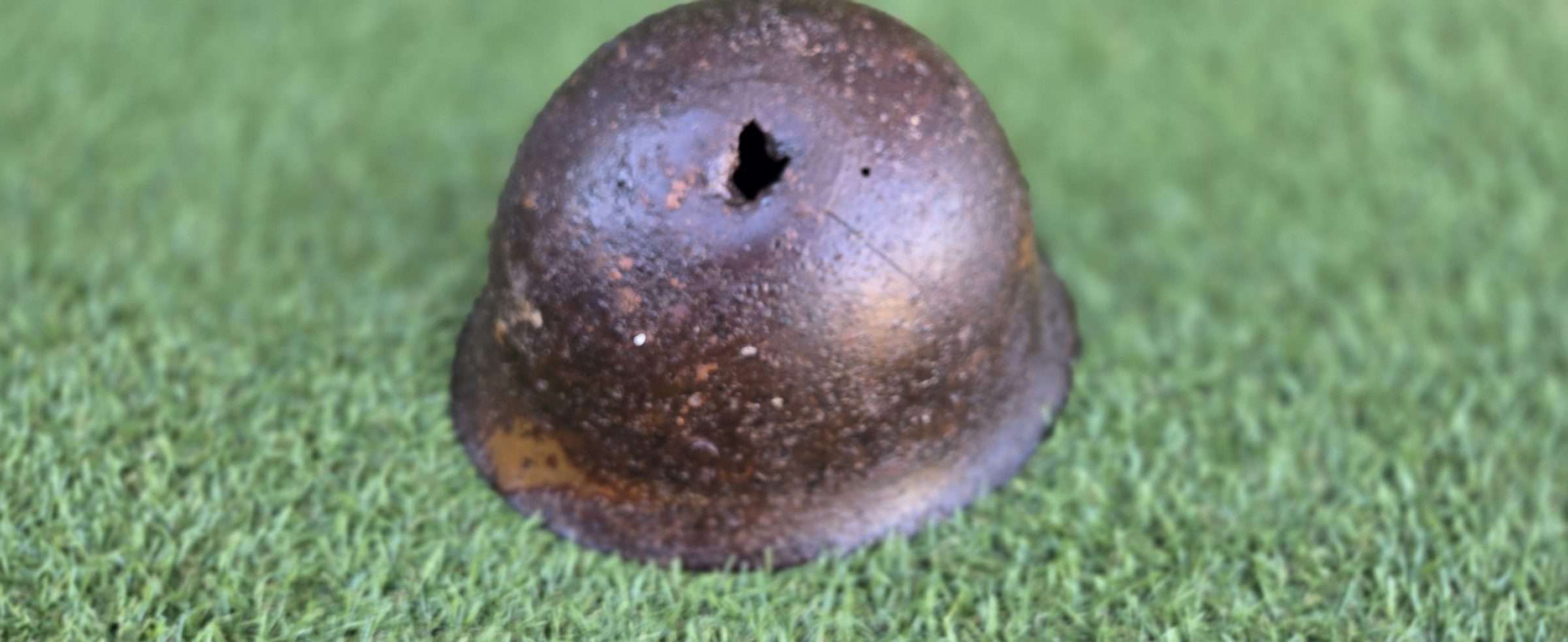 WWII Japanese Army Battle Damaged Helmet - Image 5