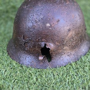 WWII Japanese Army Battle Damaged Helmet